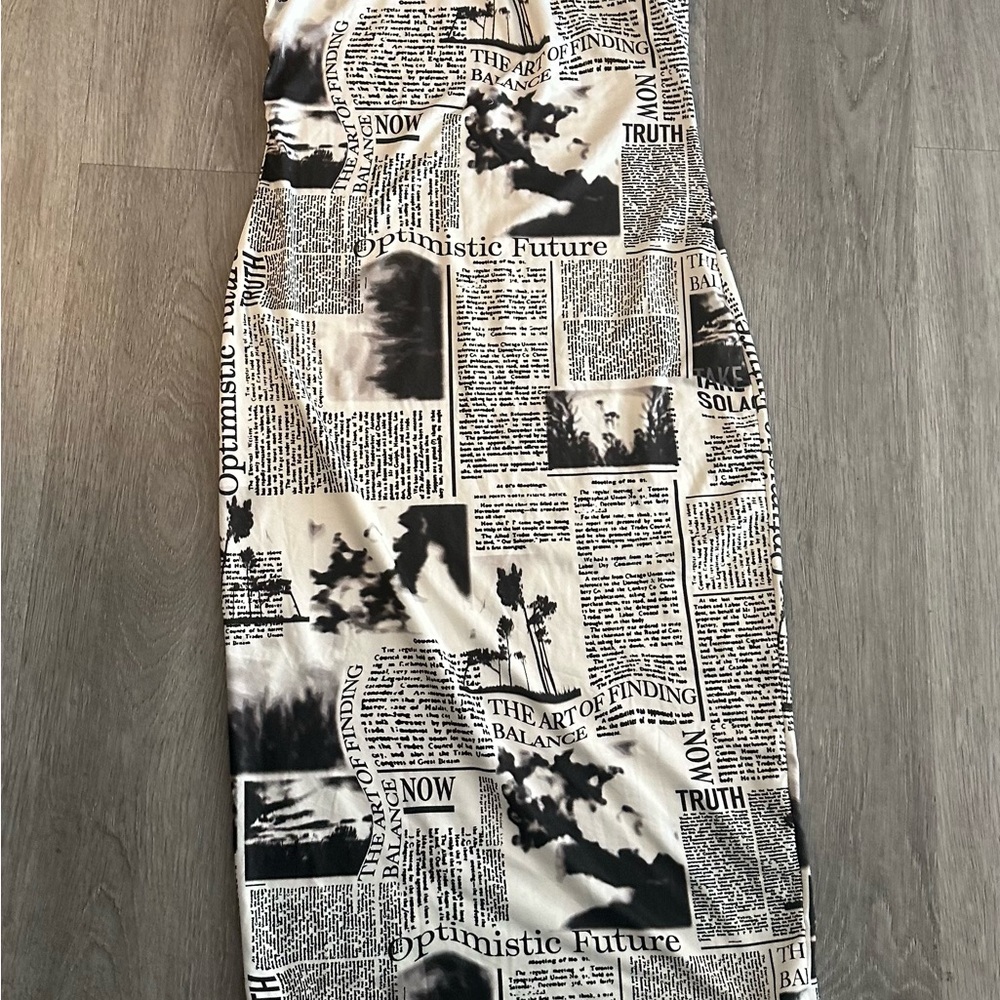 Stylish Black and White Print Skirt